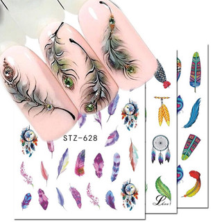 Sticker dán móng tay lông vũ đủ màu