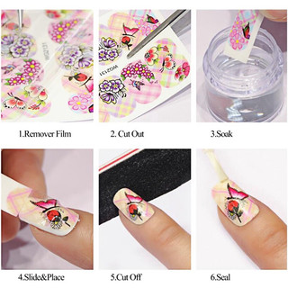 Sticker dán móng tay lông vũ đủ màu