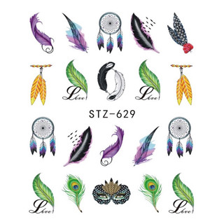 Sticker dán móng tay lông vũ đủ màu