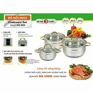Bộ nồi inox 5 đáy kangaroo kg866 hàng chính hãng