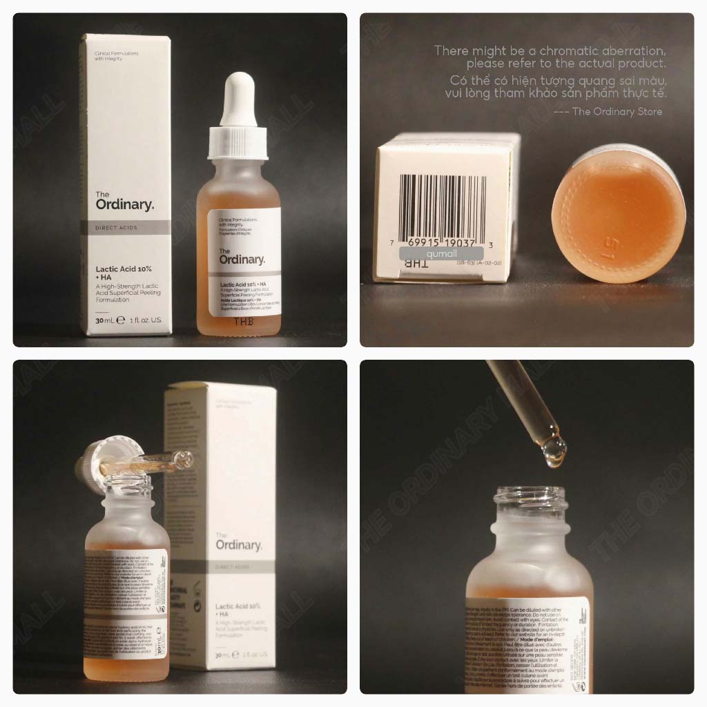 Serum the Ordinary Tẩy Da Chết Mụn Đầu Đen Tinh Chất Lactic Acid 10% + HA Mực Toner