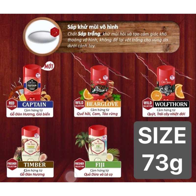 OLD SPICE Nhập khẩu Mỹ - Sáp khử mùi cho nam các hương 73G/85G