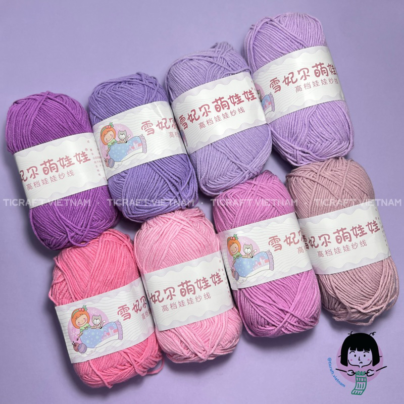 LEN BABY YARN LOẠI 1 CHÍNH HÃNG móc thú bông bảng màu đa dạng