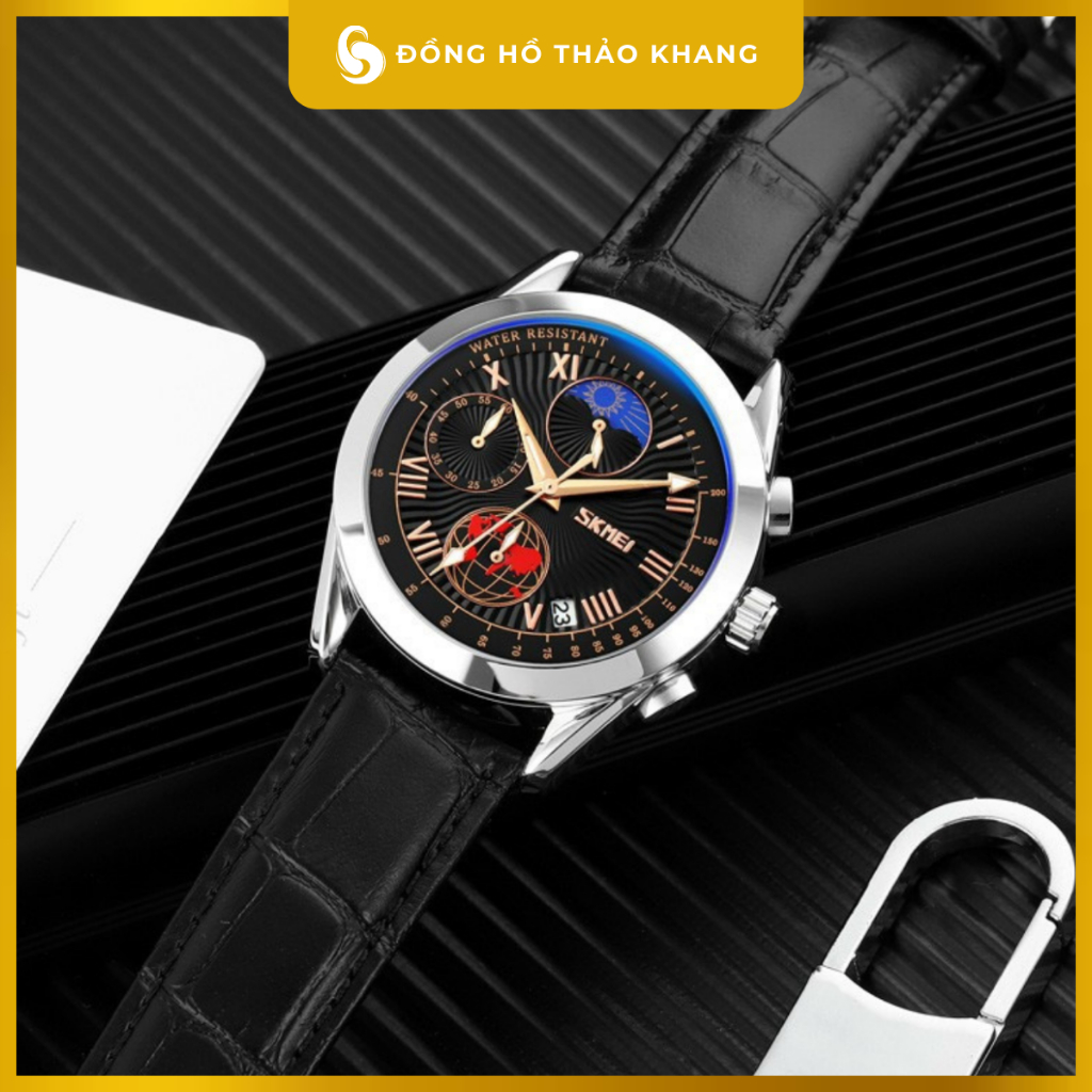 Đồng hồ nam Skmei chính hãng chạy full 6 kim mặt kính Sapphire sang trọng | BigBuy360 - bigbuy360.vn