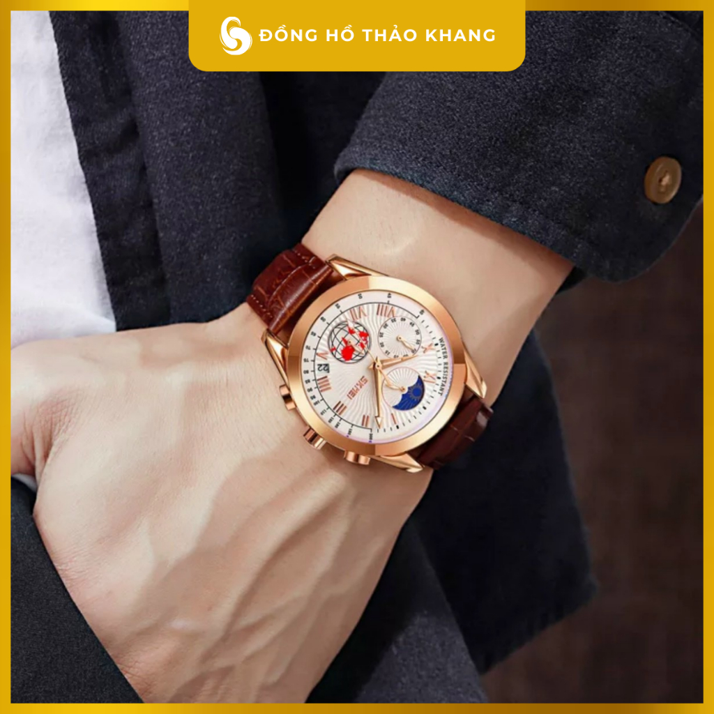 Đồng hồ nam Skmei chính hãng chạy full 6 kim mặt kính Sapphire sang trọng | BigBuy360 - bigbuy360.vn