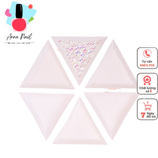 Khay tam giác đựng phụ kiện nail, khay chia đá chamr nail cao cấp
