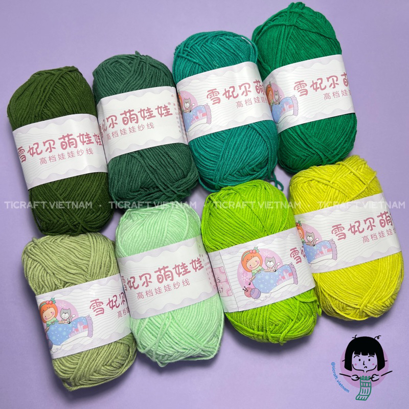 LEN BABY YARN LOẠI 1 CHÍNH HÃNG móc thú bông bảng màu đa dạng