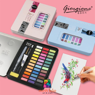 MÀU NƯỚC CAO CẤP GIORGIONE 36/48 MÀU (TẶNG KÈM GIẤY VẼ, CỌ NƯỚC, BÚT CHÌ)