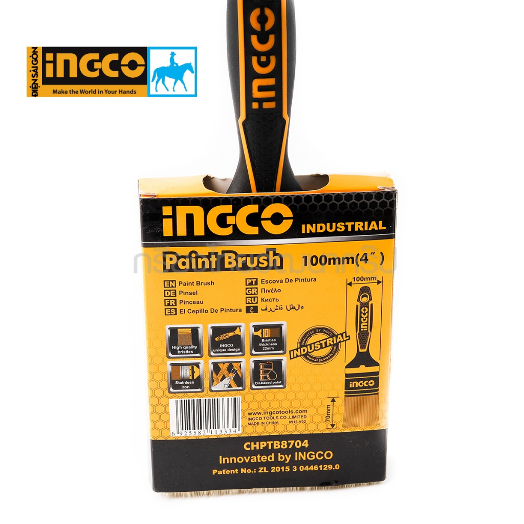 Ọ Sơn 4inch 100mm dầy cọ 20mm Dài lông 70mm Ceiling Brush Ingco CHPTB8704