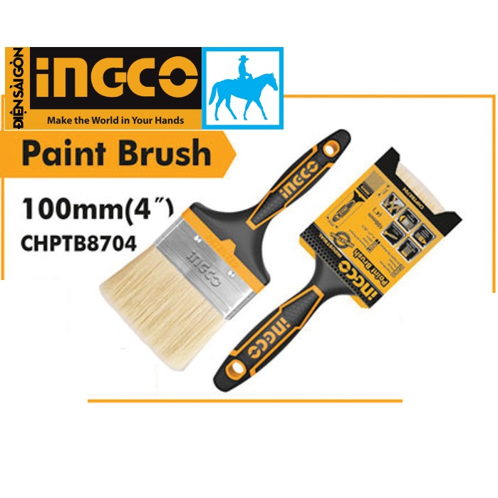 Ọ Sơn 4inch 100mm dầy cọ 20mm Dài lông 70mm Ceiling Brush Ingco CHPTB8704