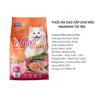 Cao cấp Hạt Thức ăn dành cho Mèo Maxi Mum từ 3 tháng tuổi trở lên 1kg | Thức ăn Mèo