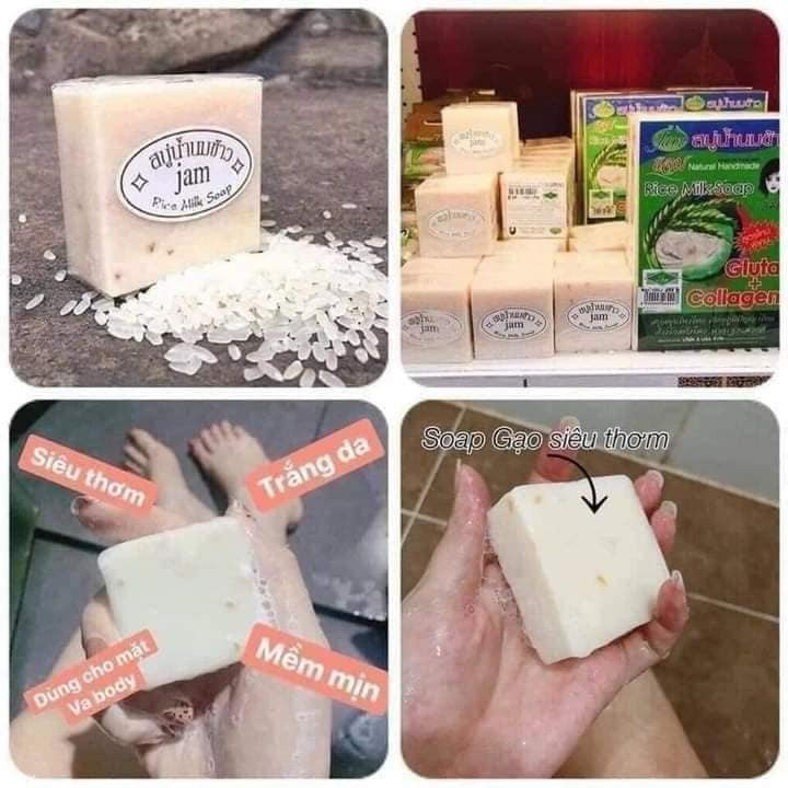 XÀ PHÒNG KÍCH TRẮNG CÁM GẠO THÁI LAN JAM RICE MILK SOAP - gd28