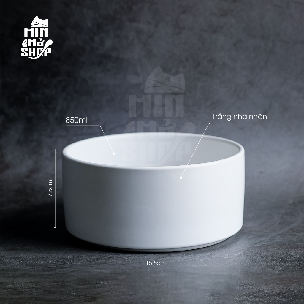 Bát ăn bằng sứ cho chó mèo 850ml