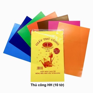 Giấy thủ công hồng hà 8 tờ 7 màu