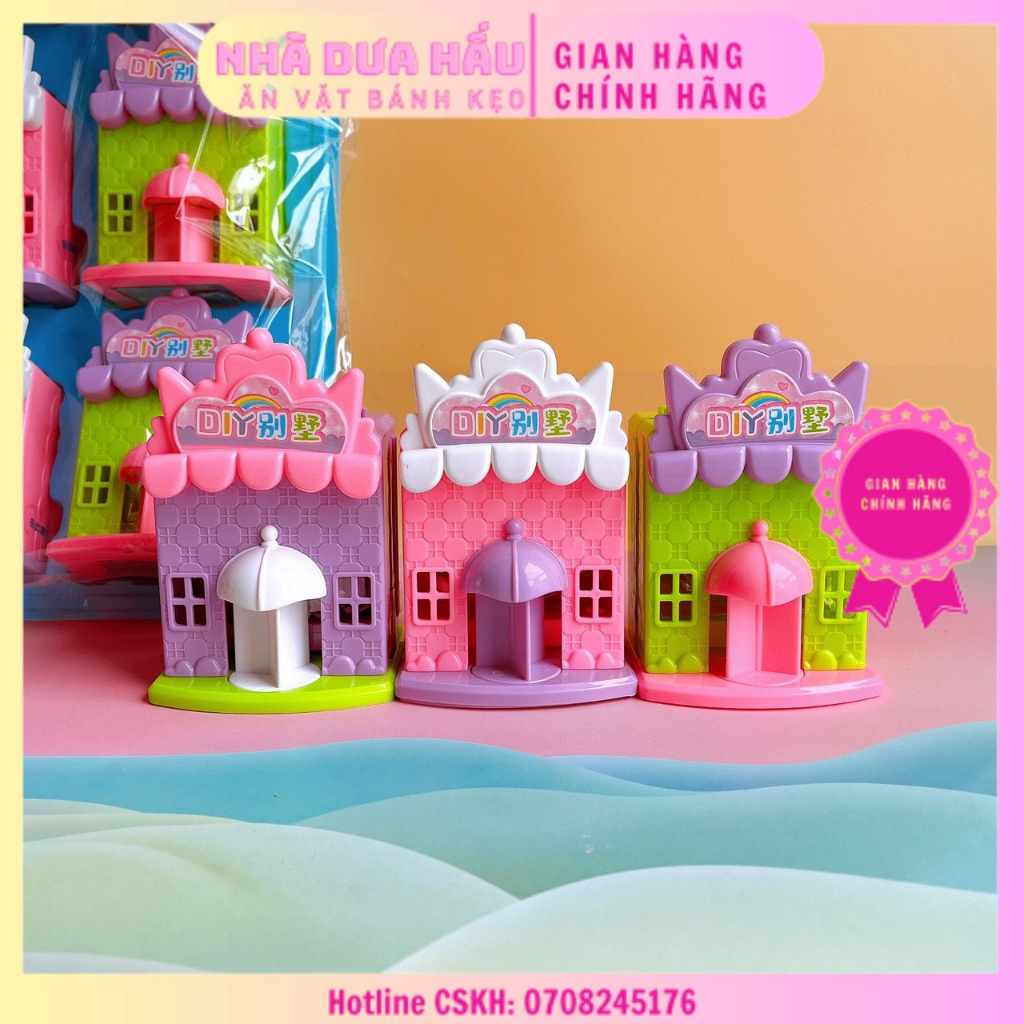 Set kẹo đồ chơi mô hình lâu đài 2 tầng DIY Hongkong 5gam