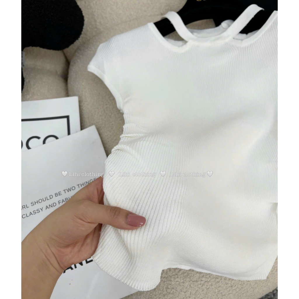 Áo len tăm tay hến dúm sườn hàng QCL1