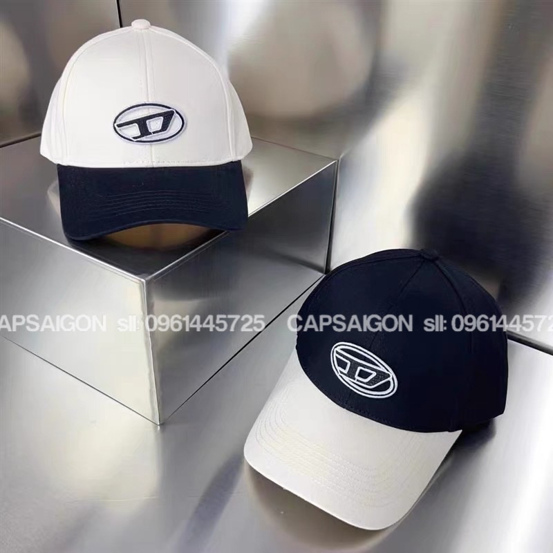 Mũ lưỡi trai CAPSAIGON thêu logo D hai màu phom cứng cao cấp 2 lớp unisex nam nữ phong cách Hàn Quốc