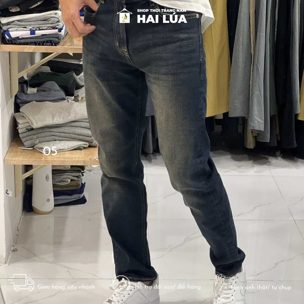 Quần jean dài nam xuất dư form dáng slimfit có size từ 28 đến 34