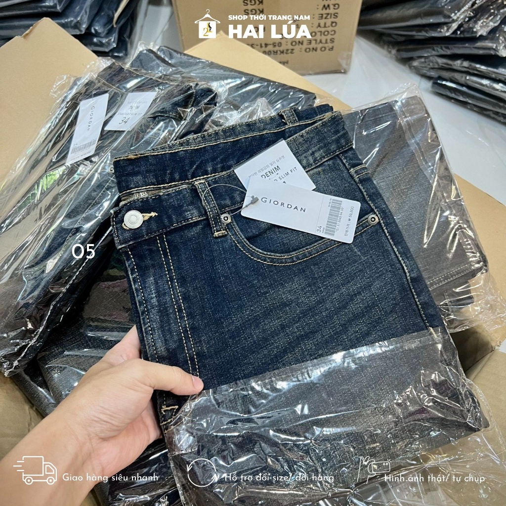 Quần jean dài nam xuất dư form dáng slimfit có size từ 28 đến 34