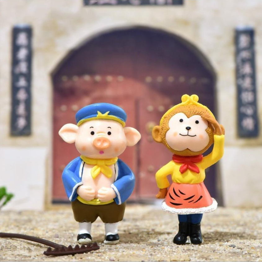 Mô Hình Tây Du Ký 5 Thầy Trò Đường Tăng, Tôn Ngộ Không, Cao 6cm, Mô hình Để Bàn Làm Việc, Decor Trang Trí