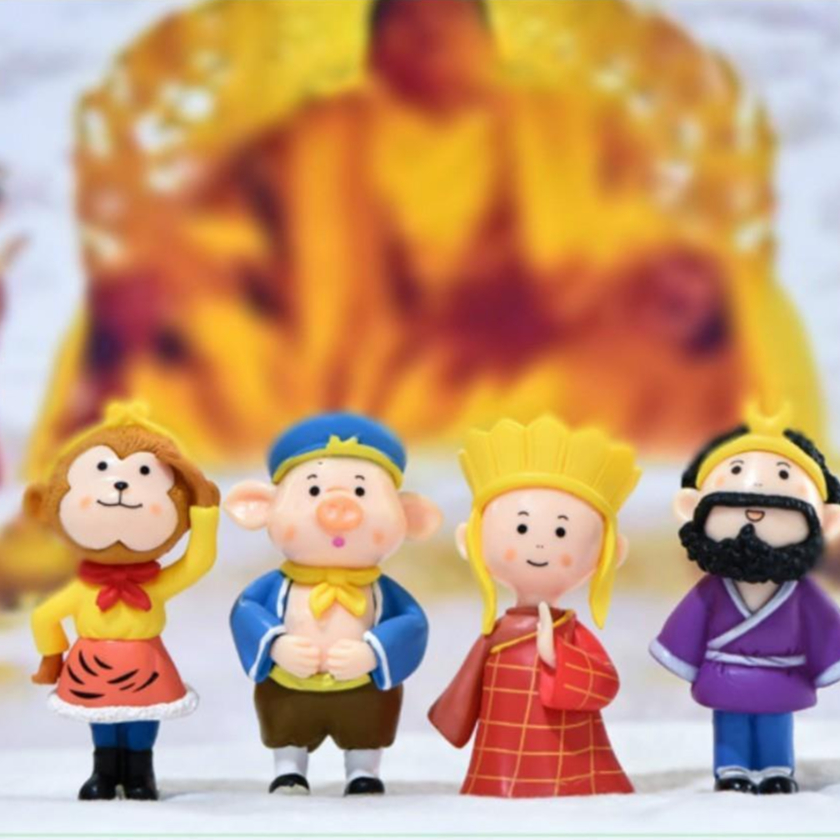 Mô Hình Tây Du Ký 5 Thầy Trò Đường Tăng, Tôn Ngộ Không, Cao 6cm, Mô hình Để Bàn Làm Việc, Decor Trang Trí