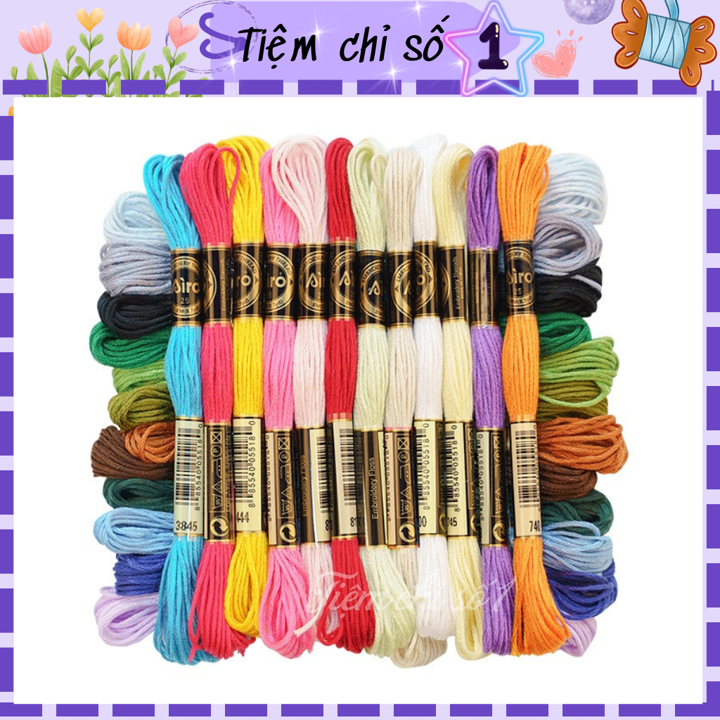 Chỉ Airo Chọn màu Chỉ Thêu code DMC 482 màu