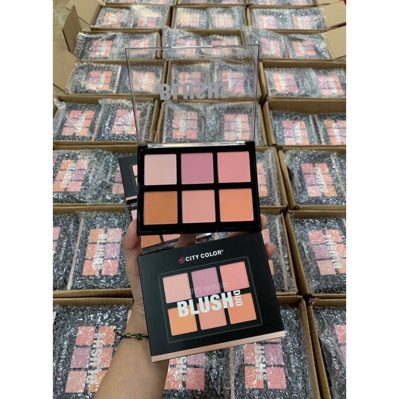 Bảng Má Hồng City Color 6 ô màu Chuyên Nghiệp Cao Cấp