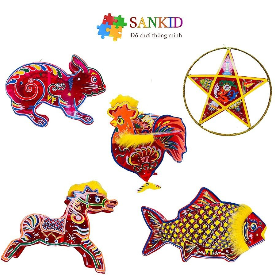 Size to Lồng đèn trung thu kiếng khung nhựa loại đẹp Sankid