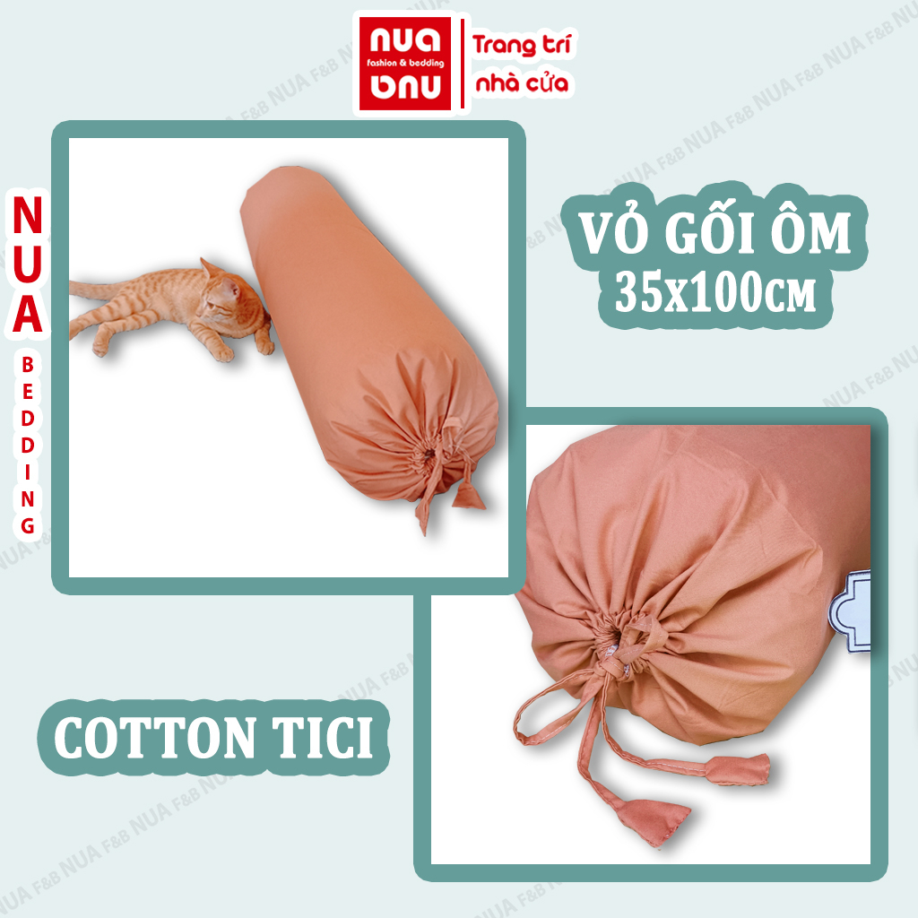 Vỏ Gối Ôm Màu Trơn Dây Rút Chuông Mềm Mịn, Áo Gối Ôm Bọc Kín Ruột Gối Ôm 20x60cm, 35x100cm