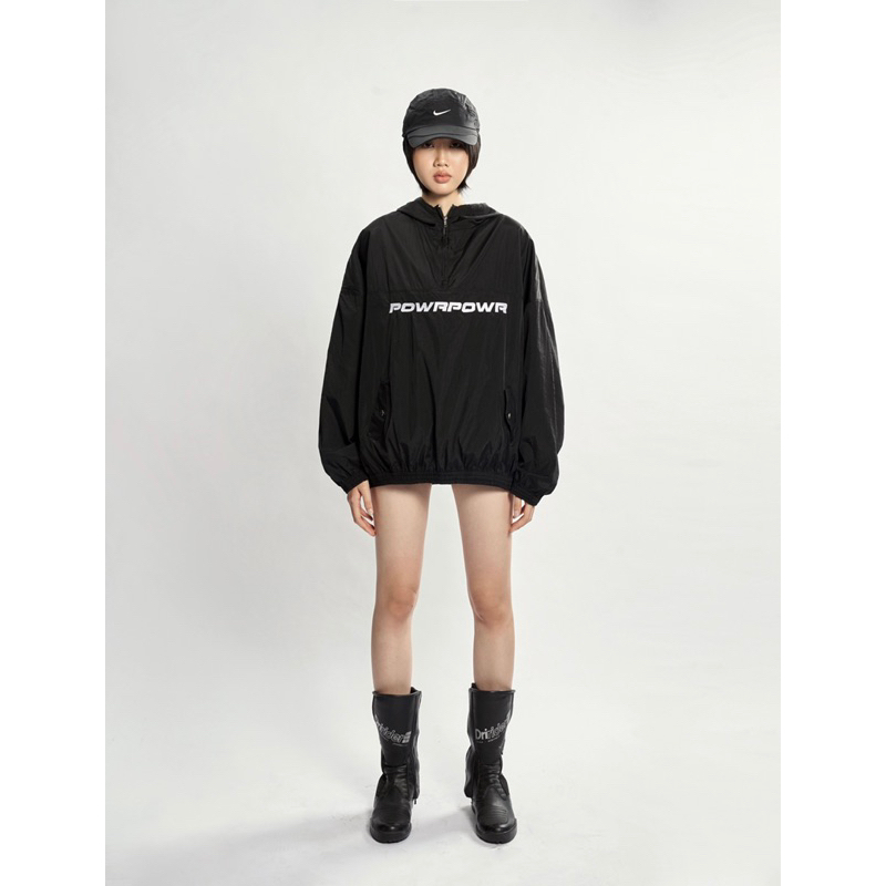 ÁO KHOÁC DÙ HALF ZIPPER HOODIE POWROFFICIAL