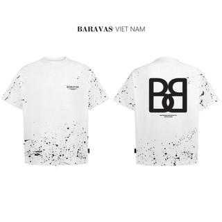 Áo thun baravas vẩy sơn/ black & white