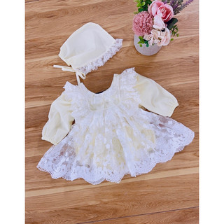Váy ren Bé Gái MIN BOUTIQUE. Đầm Công Chúa Tặng kèm Mũ. Đầm Đầy Tháng, Thôi Nôi Quà Tặng Cho Bé Gái