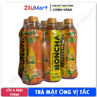 Nước trà mật ong Boncha vị tắc (lốc 6 chai) loại 450ml