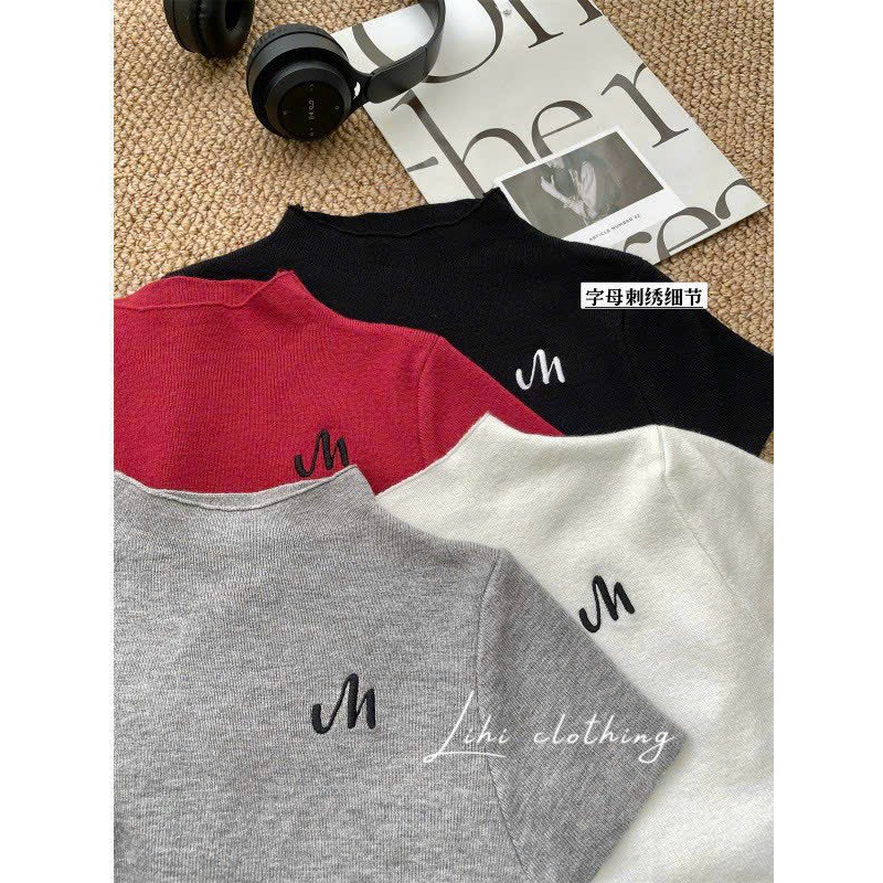 Áo cổ cao len tăm  dúm sườn hàng QCL1