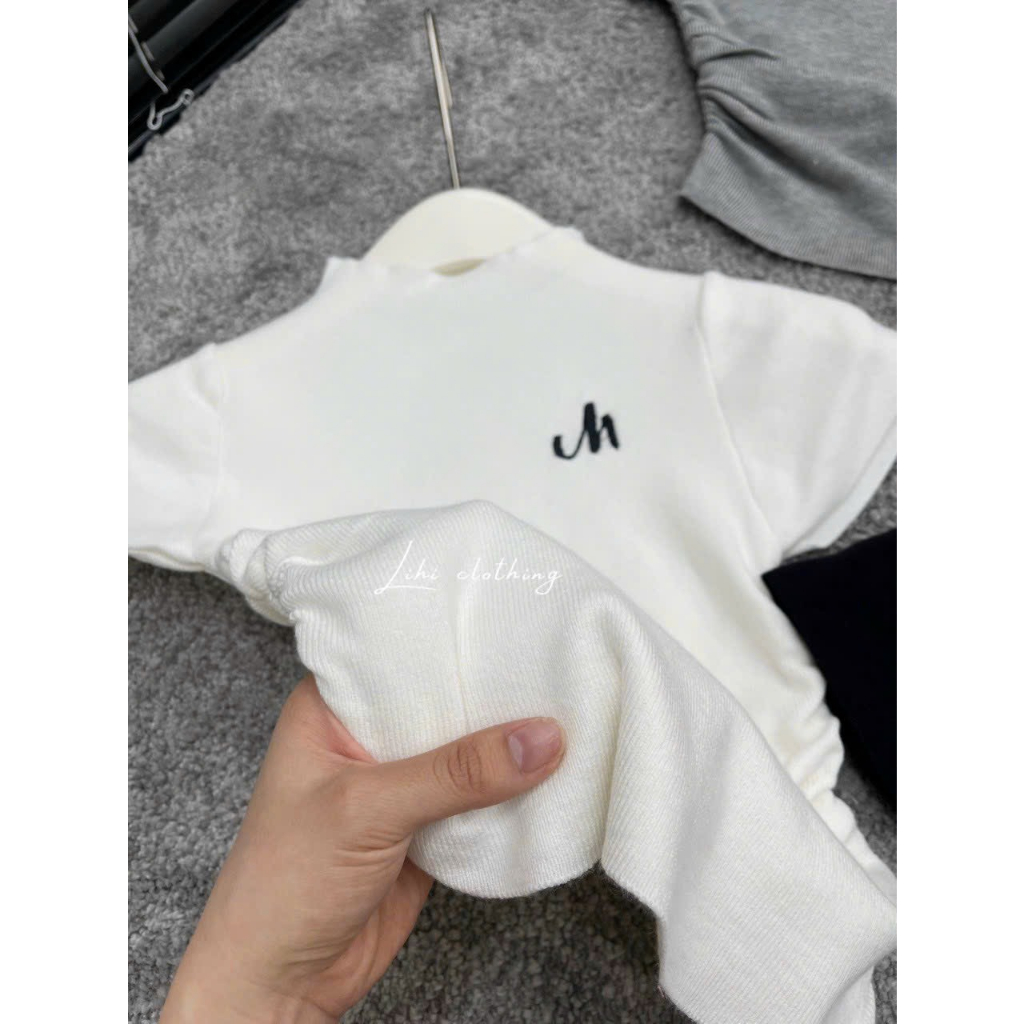 Áo cổ cao len tăm  dúm sườn hàng QCL1