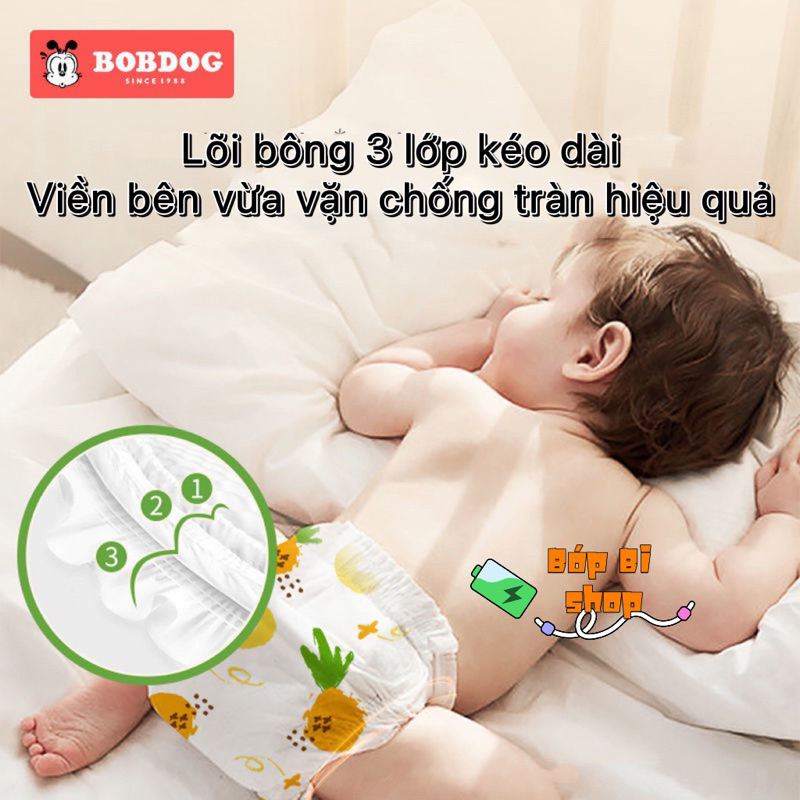Tả quần em bé Bobdog Mềm mại khô thoáng  tã dán: S24,M22,L20,XL18   tã quần: L22,XL20,XXL18