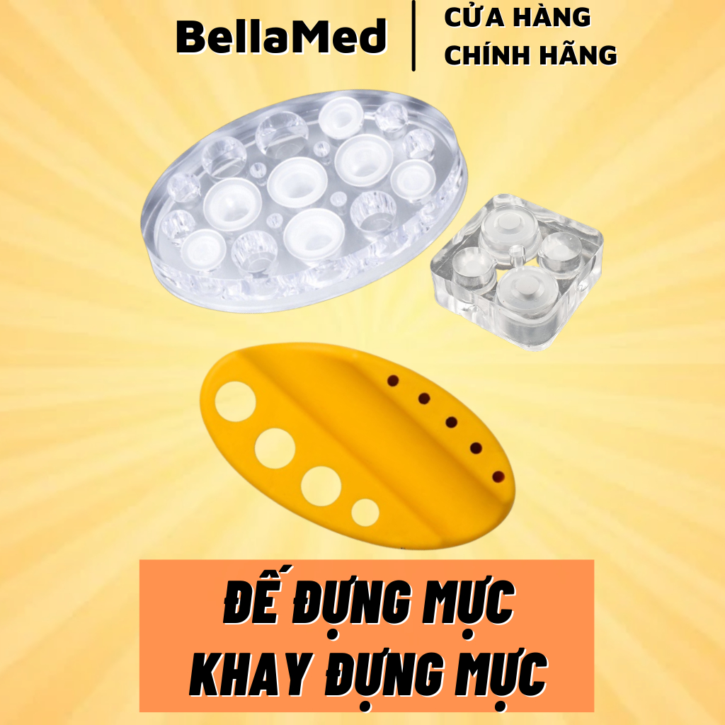 Đế dựng mực phun xăm, khay đựng mực nhiều lỗ