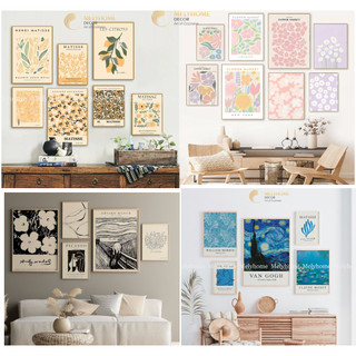 Khổ Lớn -20 Mẫu Tranh dán tường Bộ 6 Bộ 7 Bộ 5 Bộ 4 Trừu Tượng Hoa Cúc Boho Minimalism Trắng Đen Vàng Xanh Hồng Decor