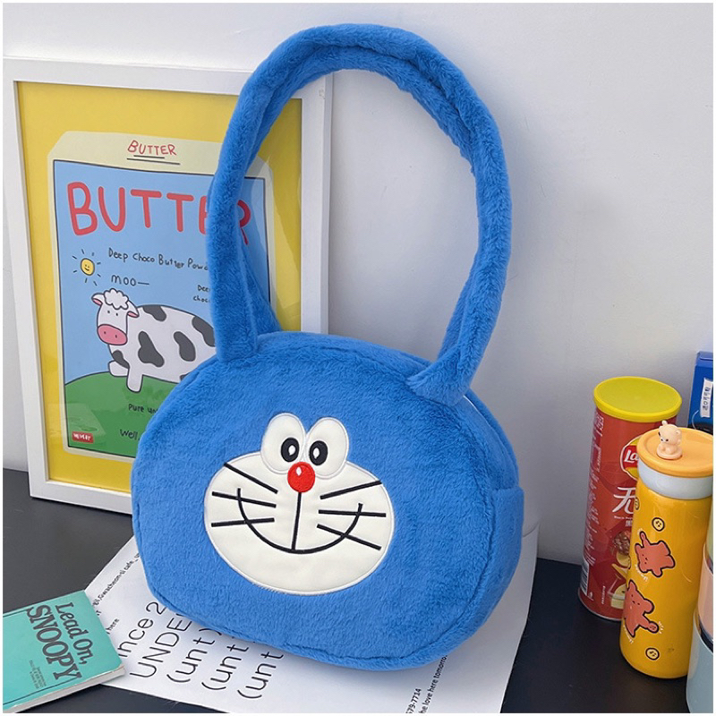 Túi Tote Xách Tay Phủ Bông Họa Tiết Hoạt Hình Disney Đáng Yêu Sức Chứa Lớn