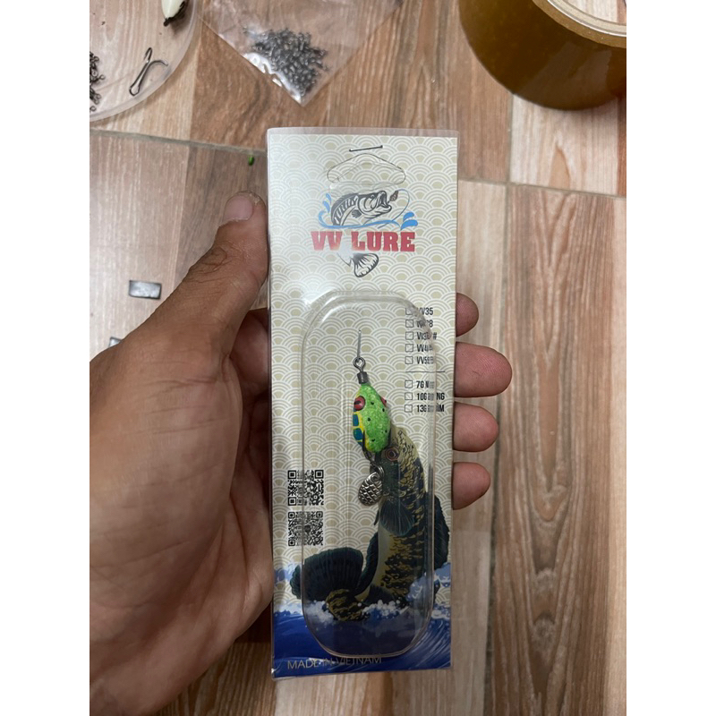Nhái hơi mini VV20 2cm, 3gram,cho cần UL