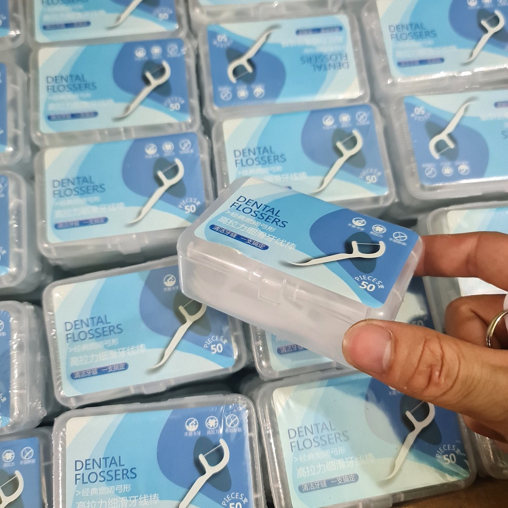 Tăm chỉ nha khoa hộp 50 cái, tăm chỉ nha khoa- Gia Dụng Thu Hoài