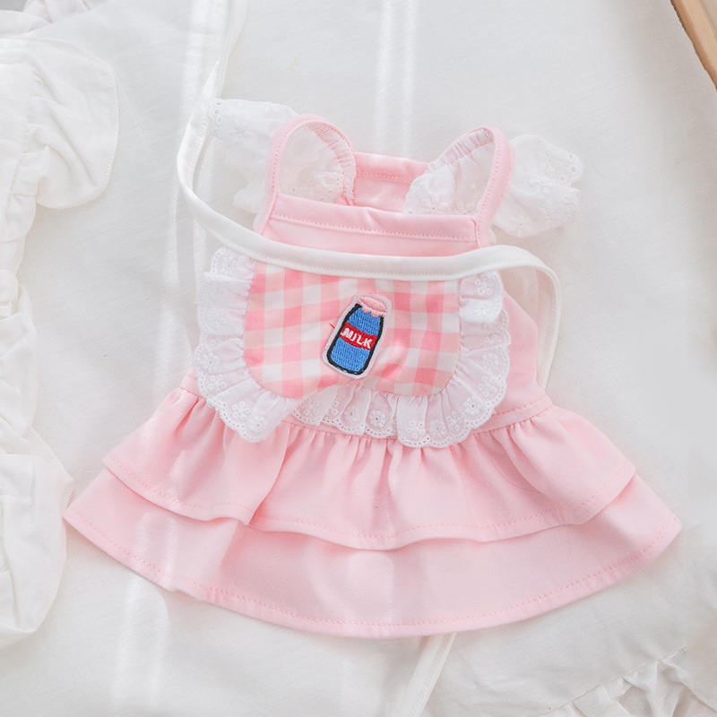 Váy đầm yếm ren bình sữa cho chó mèo