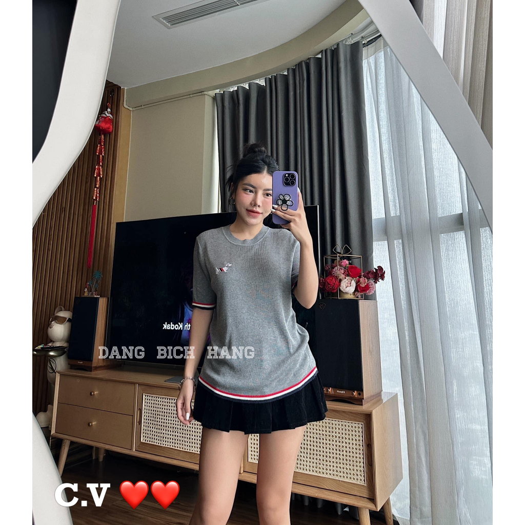 Áo thun len thêu hình con chó hàng QCL1