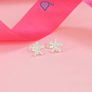  Khuyên tai bạc 925 nữ đính đá cao cấp TNJ JEWELRY bông tai bạc hình sao biển cá tính BTN0235 - Trang Sức TNJ 