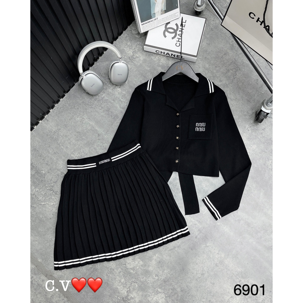 Set crotop buộc lưng chân váy tennis hàng QCL1