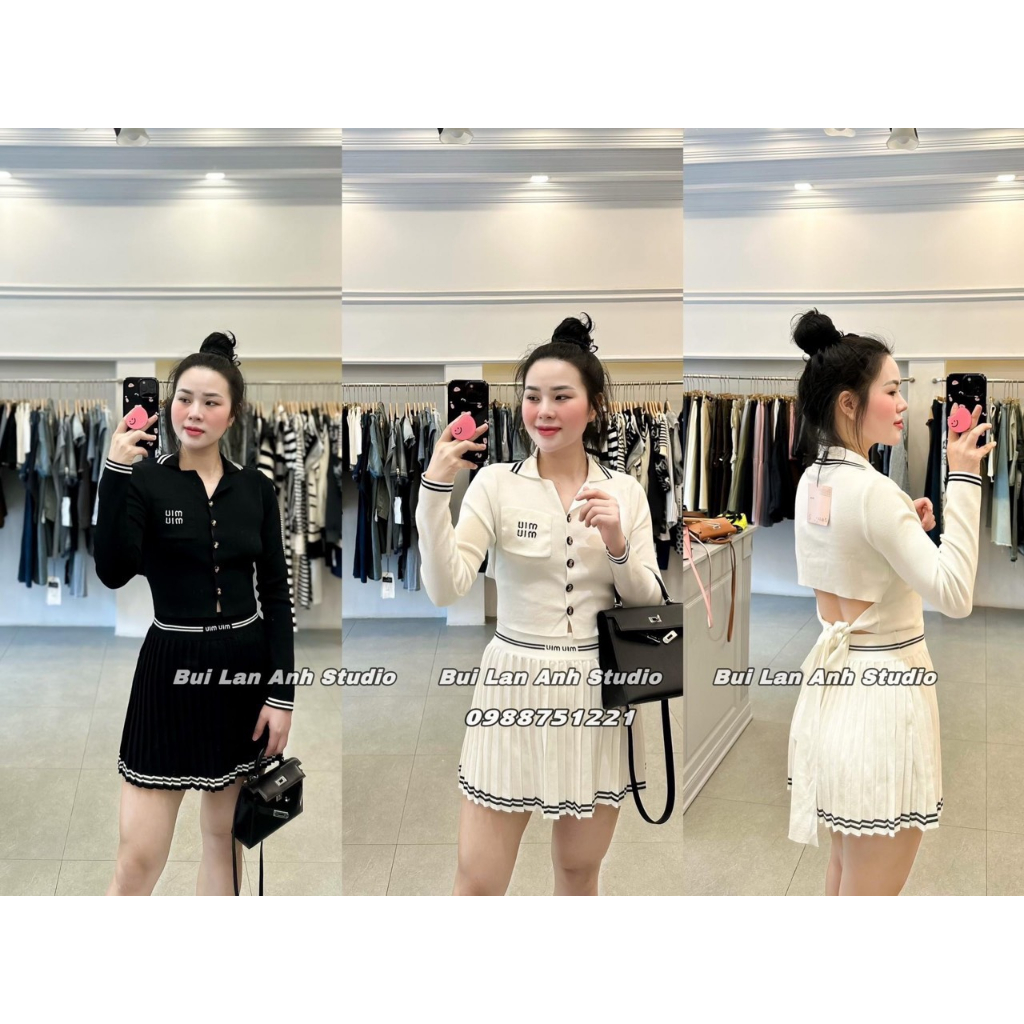 Set crotop buộc lưng chân váy tennis hàng QCL1