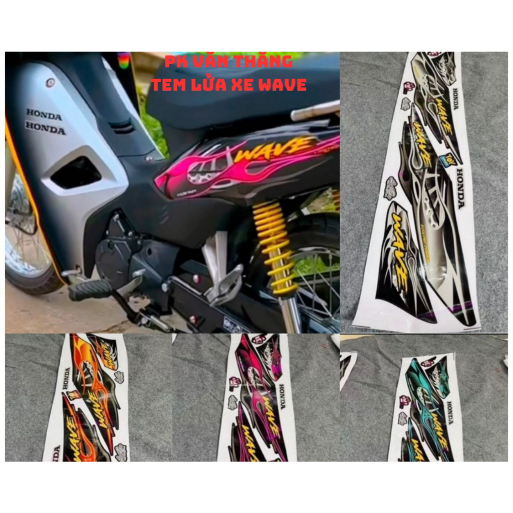 Tem Dán Xe Tem Xe Wave Tem Lửa Wave 3 Lớp Cho Xe Wave 50/100/110