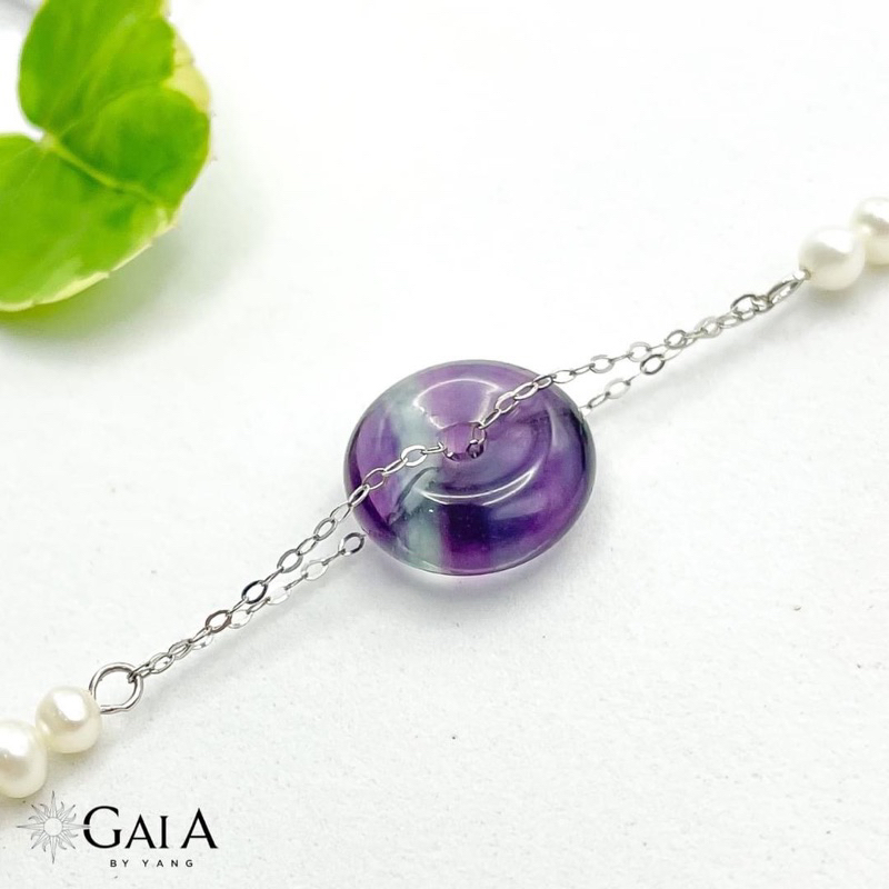 Lắc Tay Bạc Đá Flourit - Gaia By Yang