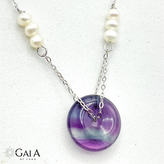 Lắc tay bạc đá flourit - gaia by yang