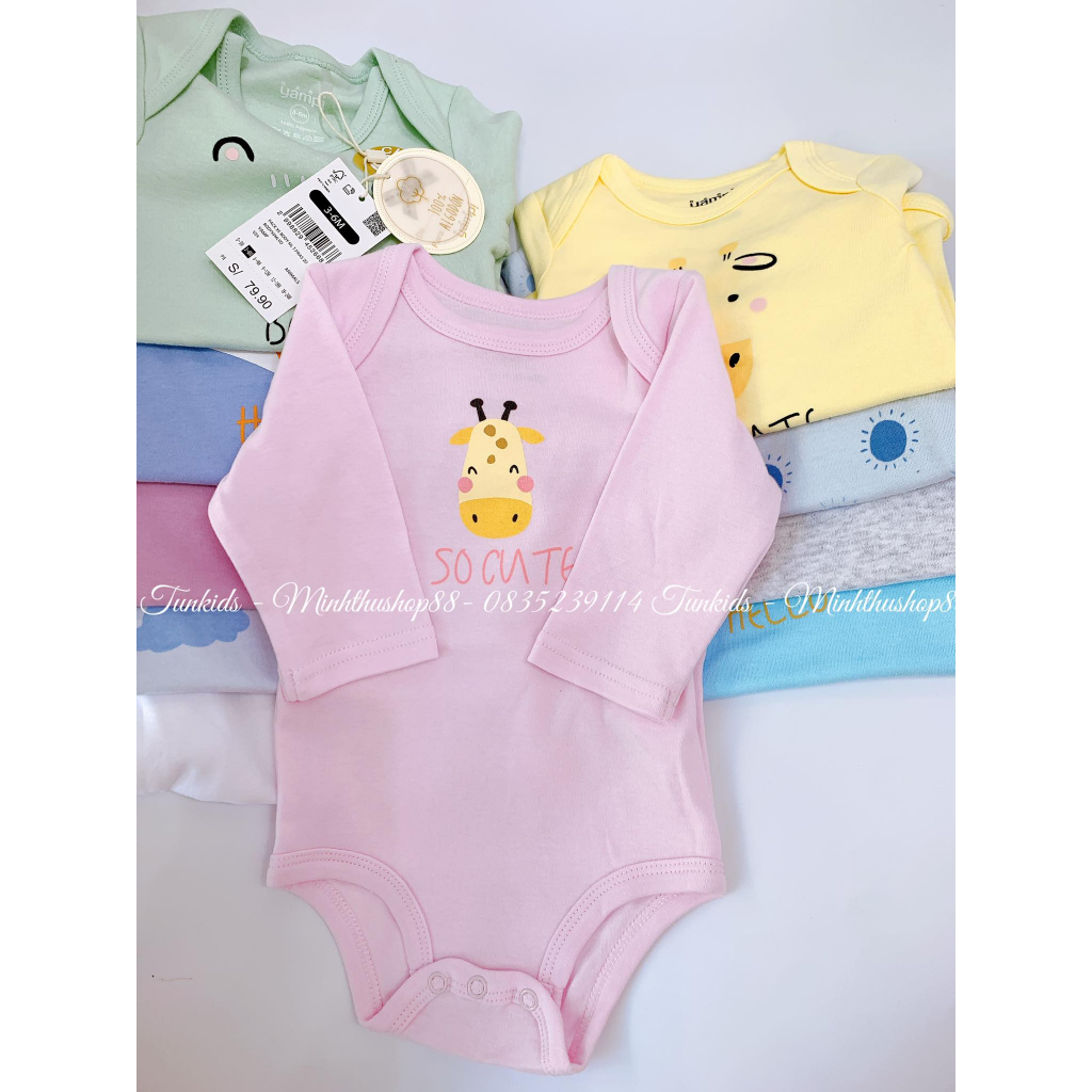 Body chip cotton bodysuit Yampi dài tay xuất xịn cho bé